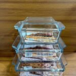 3pcs Rectangular serving dish with lid