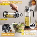 Borosilicate Glass Oil Dispenser Bottle with Automatic Cap- 550 ml