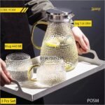 Borosilicate glass jug with mug