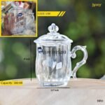 Glass Tea Mug with Lid- 380 ml