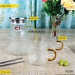 Glass jug with 2 pcs mug