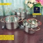 Kaisa villa stainless steel cooking set with lid- 6 pcs (kv 6627)