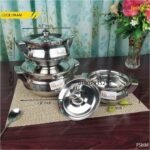 Stainless steel cooking and serving set- 6 pcs