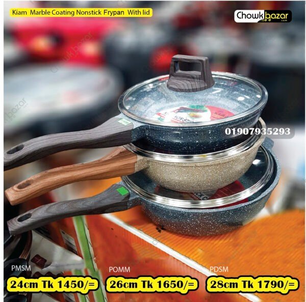 Kiam  Marble Coating Nonstick Fraypan With lid - Image 1