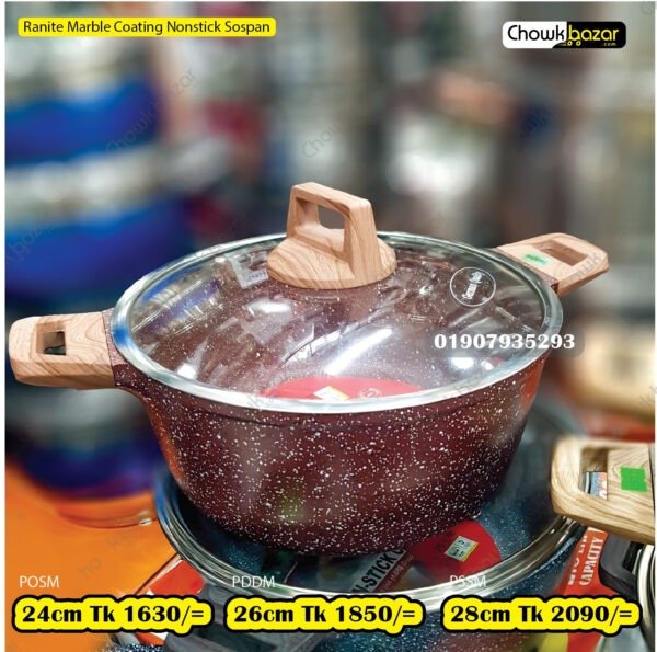 Ranite Marble Coating Nonstick Saucepan - Image 1