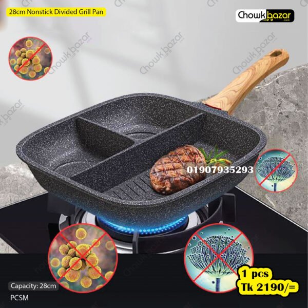 28cm Nonstick Divided Grill Pan - Image 1