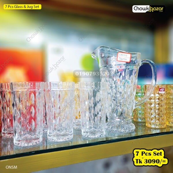 7 Pcs Glass & Jug Set - Image 1