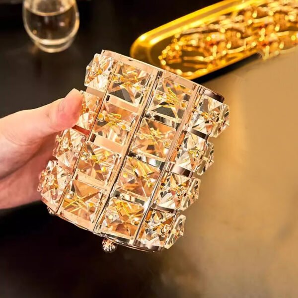 Golden Crystal Makeup Brush Holder - Image 1
