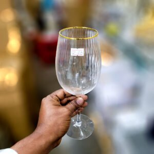 6 Pcs Gold Rim Goblet Glass Set
