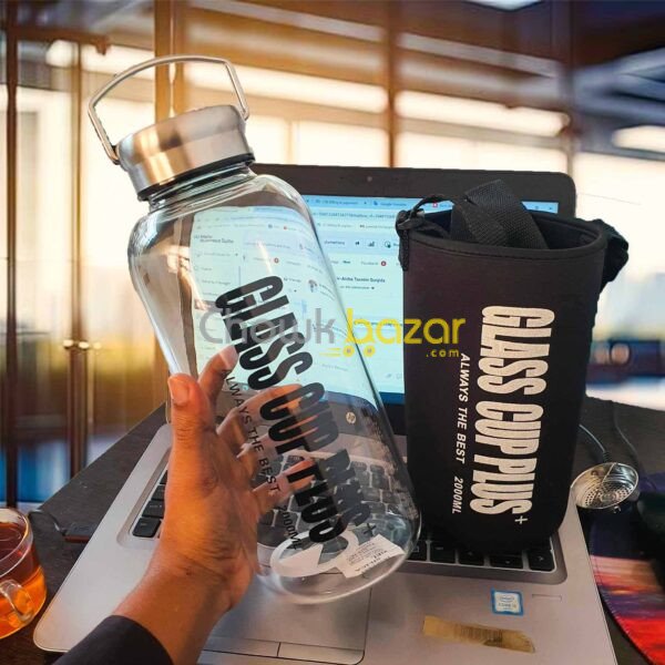 Glass cup plus Water bottle (00284) - Image 3