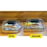 3 Liter Glass Square & Oval Serving Dish With Lid