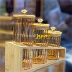 3 Pcs Airtight Glass Jar With Stand - AH 00752