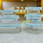 3 Pcs Oven Proof Step Design Round,Square Glass Bati Set 00742