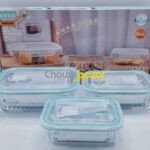 3 Pcs Oven Proof Step Design Round,Square Glass Bati Set 00742 - Image 3