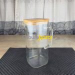 Borosilicate Square Jug with Woodwn lid 00672 - Image 2