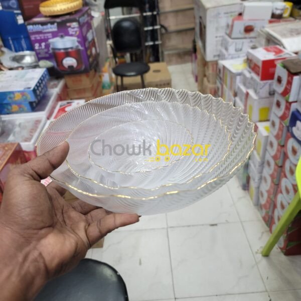 Flower Design Glass Serving Plate 00772 - Image 2