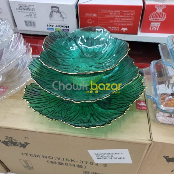 Flower Shape Crystal Glass Fruit Plate 00729 - Image 2
