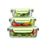 3 Pcs Ovenproof bati with plastic Lid