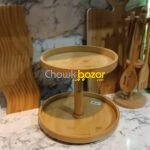 2 Layer Wooden Cake Serving Dish 00855