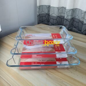 3pcs Rectangular Serving Dish Two Handle 00864