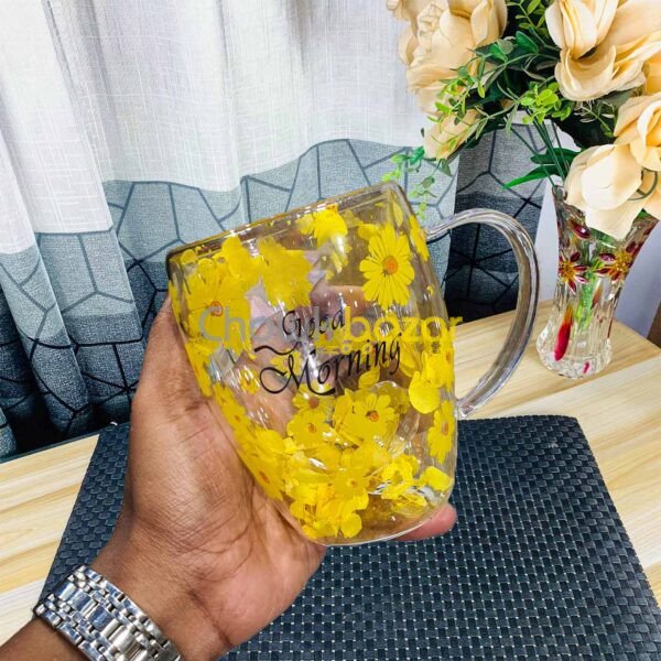 300ml Glass Mug Flower HDV 00915 - Image 5
