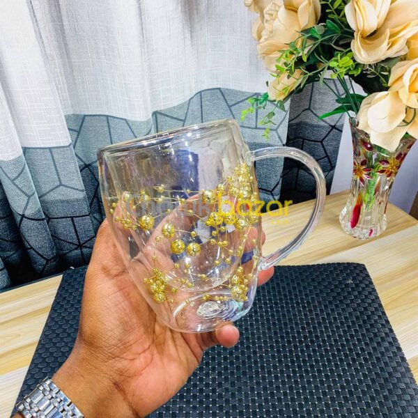 300ml Glass Mug Flower HDV 00915 - Image 3